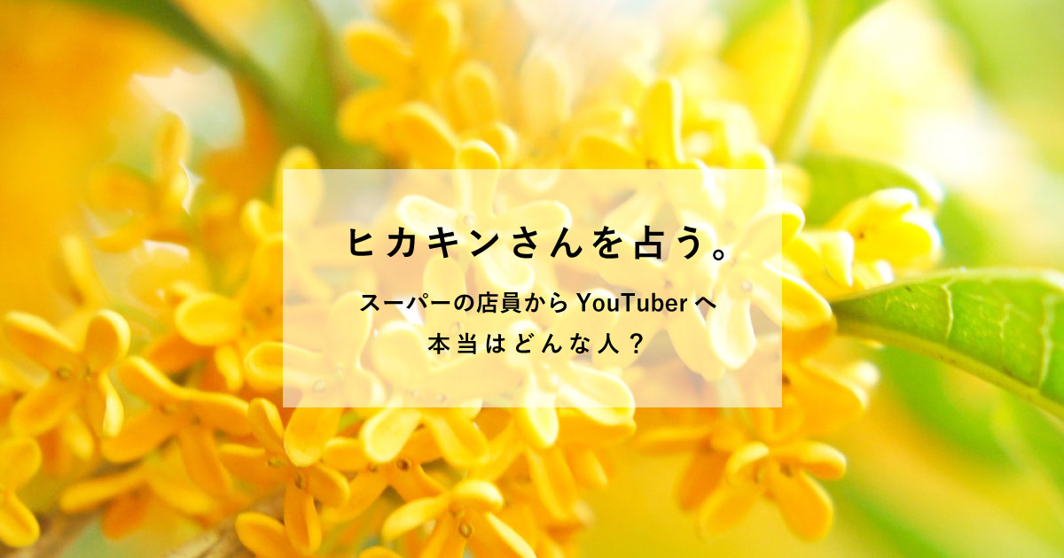 Youtuberヒカキンさんを占いました 箱舟堂